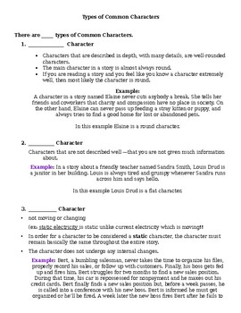 Types of Character Notes by Ms Lee Loves ELA | Teachers Pay Teachers