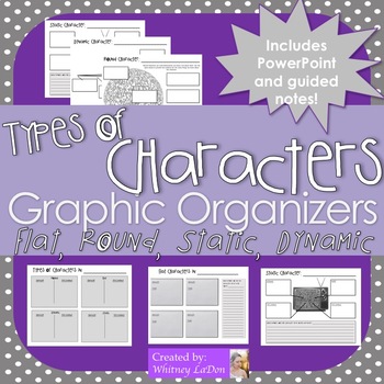 Preview of Types of Characters Graphic Organizers (Round, Flat, Dynamic, Static)
