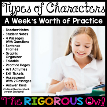 Preview of Types of Characters Lesson, Practice & Assessment