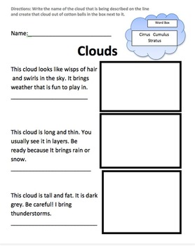 Types of Clouds by Alex Zaccagnino | TPT