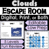 Types of Clouds Activity Digital Escape Room (Earth/ Weath