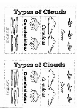 Types of Clouds Foldable by Kristina Bolinger | Teachers Pay Teachers