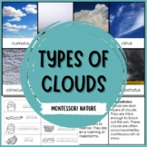 Types of Clouds Montessori 3 Part Cards Blackline Coloring