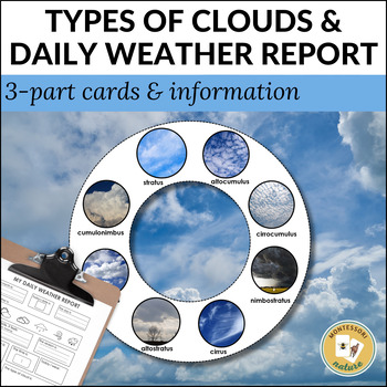 Preview of Types of Clouds Cards Cloud Identifier Weather Report Worksheet