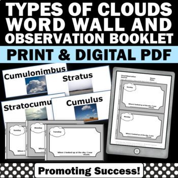 Preview of Types of Clouds Activity Earth Science Curriculum Weather Activities 4th 5th Gr