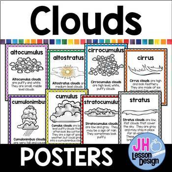 Types of Clouds Posters by JH Lesson Design | TPT