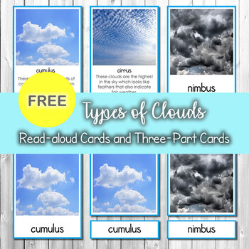 Preview of Types of Clouds Read-aloud Cards and Three-Part Cards