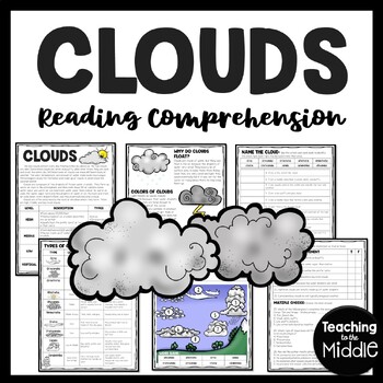 Preview of Types of Clouds Reading Comprehension Worksheet Earth Science