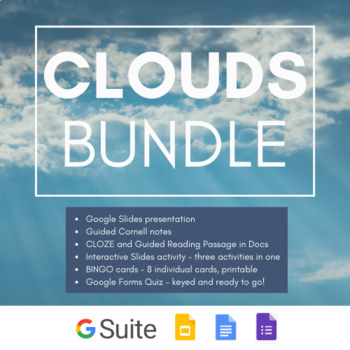 Preview of Types of Clouds - Slides, Activities, Quiz, Cornell Notes, etc | REMOTE LEARNING