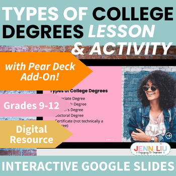 Preview of College Readiness - Types of College Degrees Pear Deck