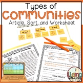 Types of Communities Article,Sort and Worksheet 