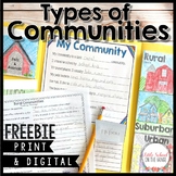 Types of Communities FREEBIE | Print and Digital