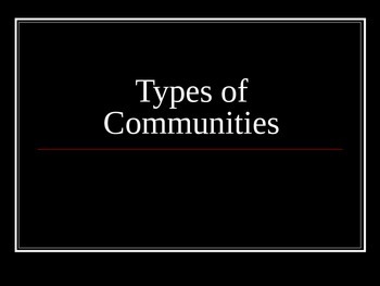 Preview of Types of Communities PowerPoint Presentation