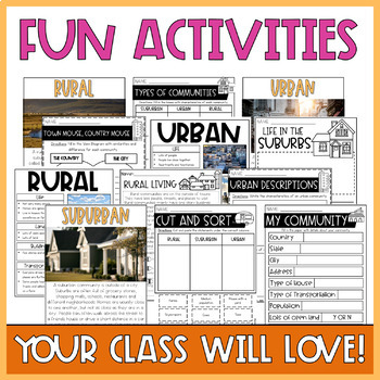 Types of Communities Worksheets and Activities | TpT