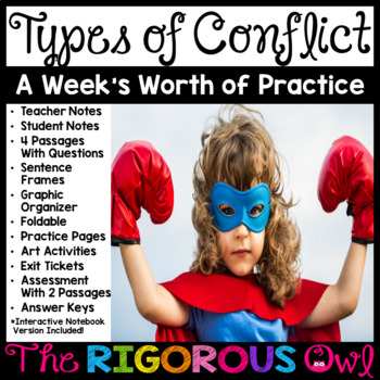 Preview of Types of Conflict Lesson, Practice & Assessment