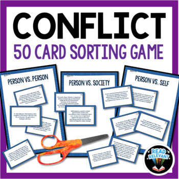 Preview of Types of Conflict Sort Activity : 50 Card Sorting Game
