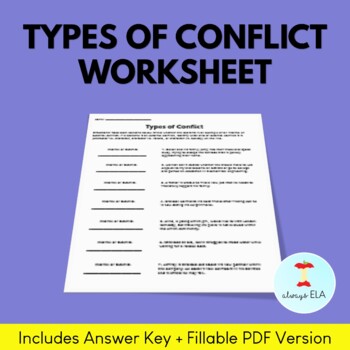 Preview of Types of Conflict Worksheet