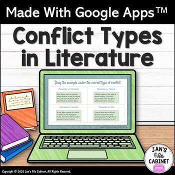 Preview of Types of Conflict in Literature Lesson and Practice GRADES 5-7 Google Apps