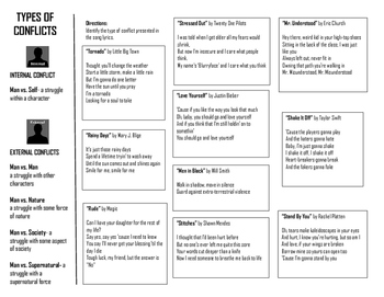 Preview of Types of Conflicts in Music