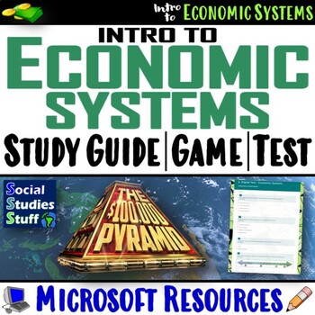 Preview of Types of Economic Systems Study Guide, Review Game, Intro Unit Test | Microsoft