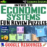 Types of Economic Systems Vocabulary Puzzles | Review Econ