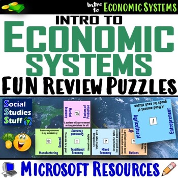 Preview of Types of Economic Systems Vocabulary Puzzles | Review Economies | Microsoft