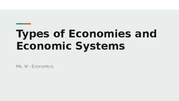 Preview of Types of Economies (economic systems)