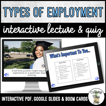 Preview of Unit 2 Types of Employment - Digital Interactive Lecture