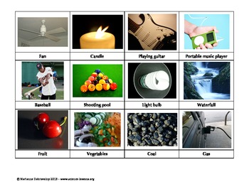 Preview of Types of Energy Card Game and/or Card Sort Formative Assessment