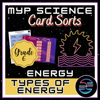 Preview of Types of Energy Card Sort - Energy - Grade 6 MYP Science
