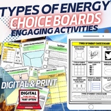 Types of Energy Activities and Choice Board, Digital, Google