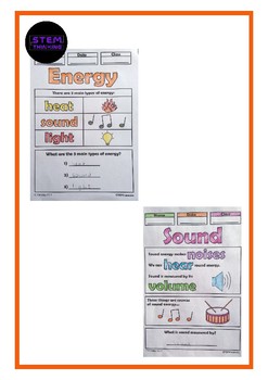 Types of Energy Coloring Doodle Sheets Elementary Science by STEMthinking