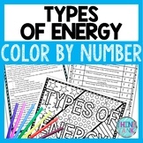 Types of Energy Color by Number, Reading Passage and Text Marking