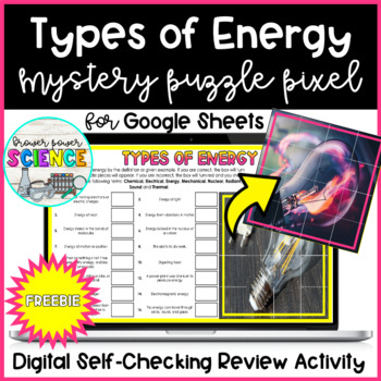 Preview of Types of Energy Double Image Mystery Picture Pixel Freebie