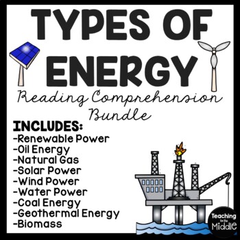 Preview of Types of Energy Informational Text Reading Comprehension Worksheet Bundle