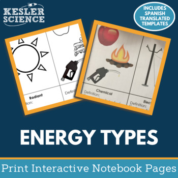 Preview of Energy Types Interactive Notebook Pages - Paper INB