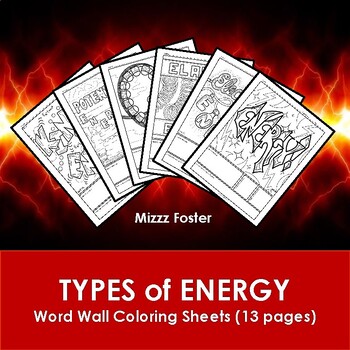 Preview of Physics: Types of Energy Word Wall Coloring Sheets (13 pgs.)