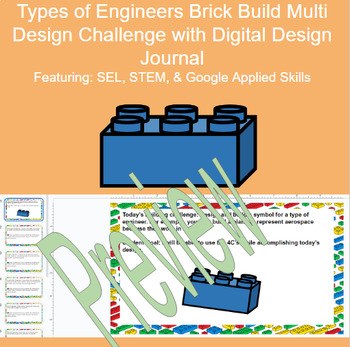 Preview of Types of Engineers Brick Build Design Challenge with Lesson Plan