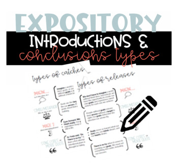 Preview of Types of Essay Introductions and Conclusions