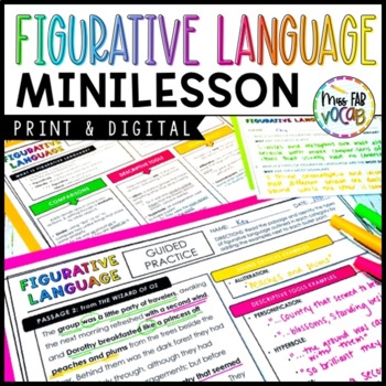 Preview of Types of Figurative Language Guided Notes Minilesson