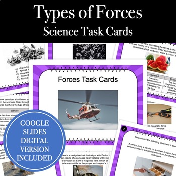 Preview of Types of Forces Activity - Middle School Force and Motion - SCIENCE TASK CARDS