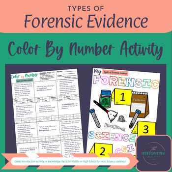 Preview of Types of Forensic Evidence Color By Number Activity