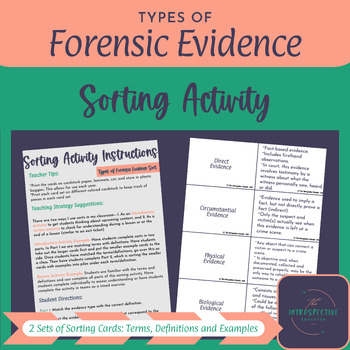 Preview of Types of Forensic Evidence Sorting Activity