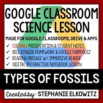 Preview of Types of Fossils Google Classroom Lesson