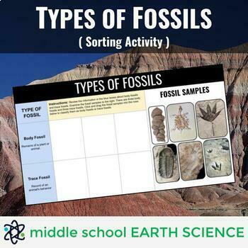 Types of Fossils - Sorting Activity by Middle School Earth Science