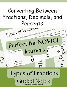 Preview of Types of Fractions Guided Notes
