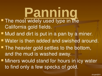 Preview of Types of Gold Mining (Gold Rush)