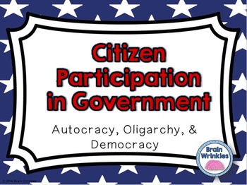 Preview of Citizen Participation in Government -- Autocracy, Oligarchy, & Democracy