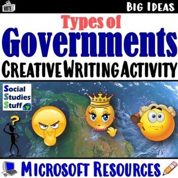 Preview of Types of Government Creative Writing Activity | Microsoft Print and Digital