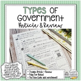 Types of Government | Interactive Article for Civics & Ame